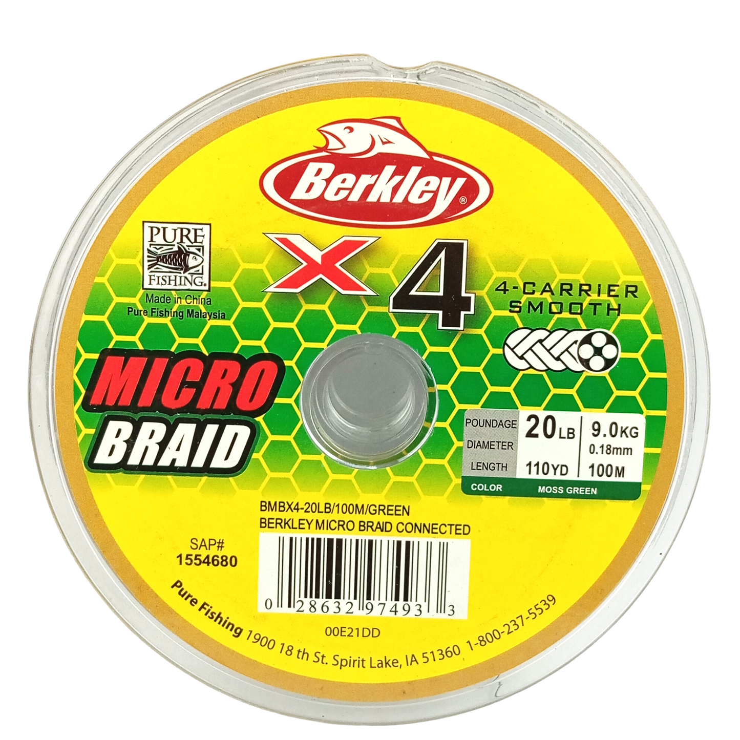 Berkley Micro Braid 4X Connected Spools ,20lb 0.18mm Close Up Image