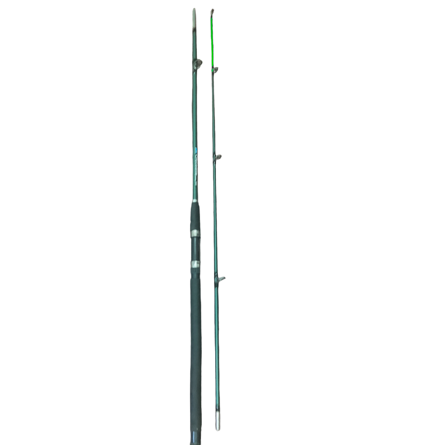 Etovel Crocodile Soild Glass Spinning Fishing Rod 8Ft - butt and rod holder - long view