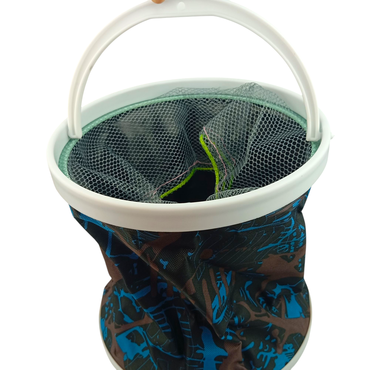 Fishing Bucket, Foldable Fishing Bait Bucket, Multifunctional Portable Folding Fishing Minnow Bucket Fish Live Bait Container