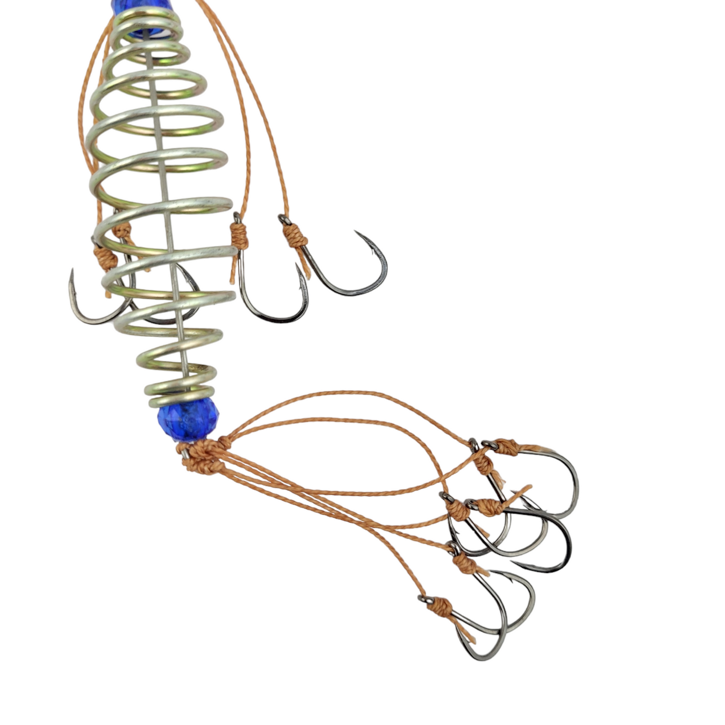 Fishing Hooks with Wire Cage Feeder - 10 Hooks - Snap & Swivel