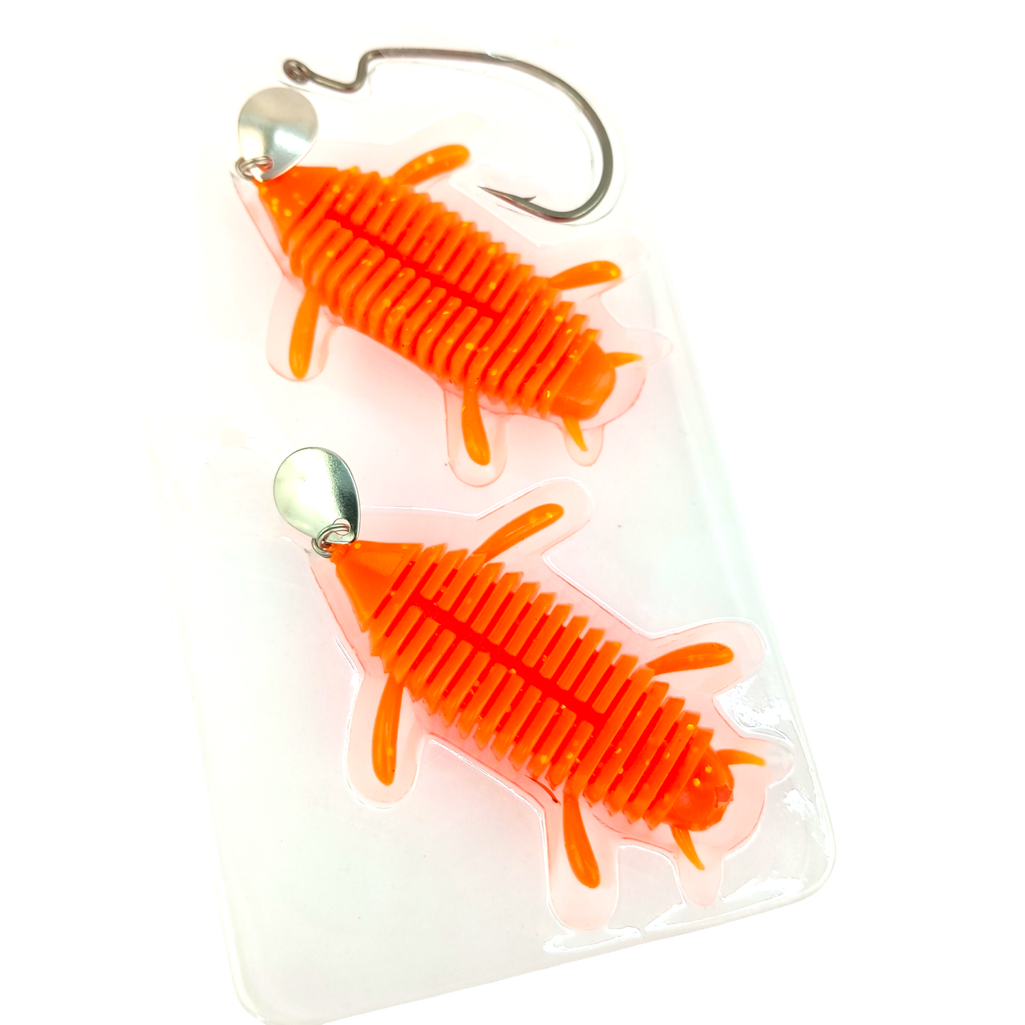 Insect frog 20gms7cm With Spinner Two Lures with one hook in box Orange