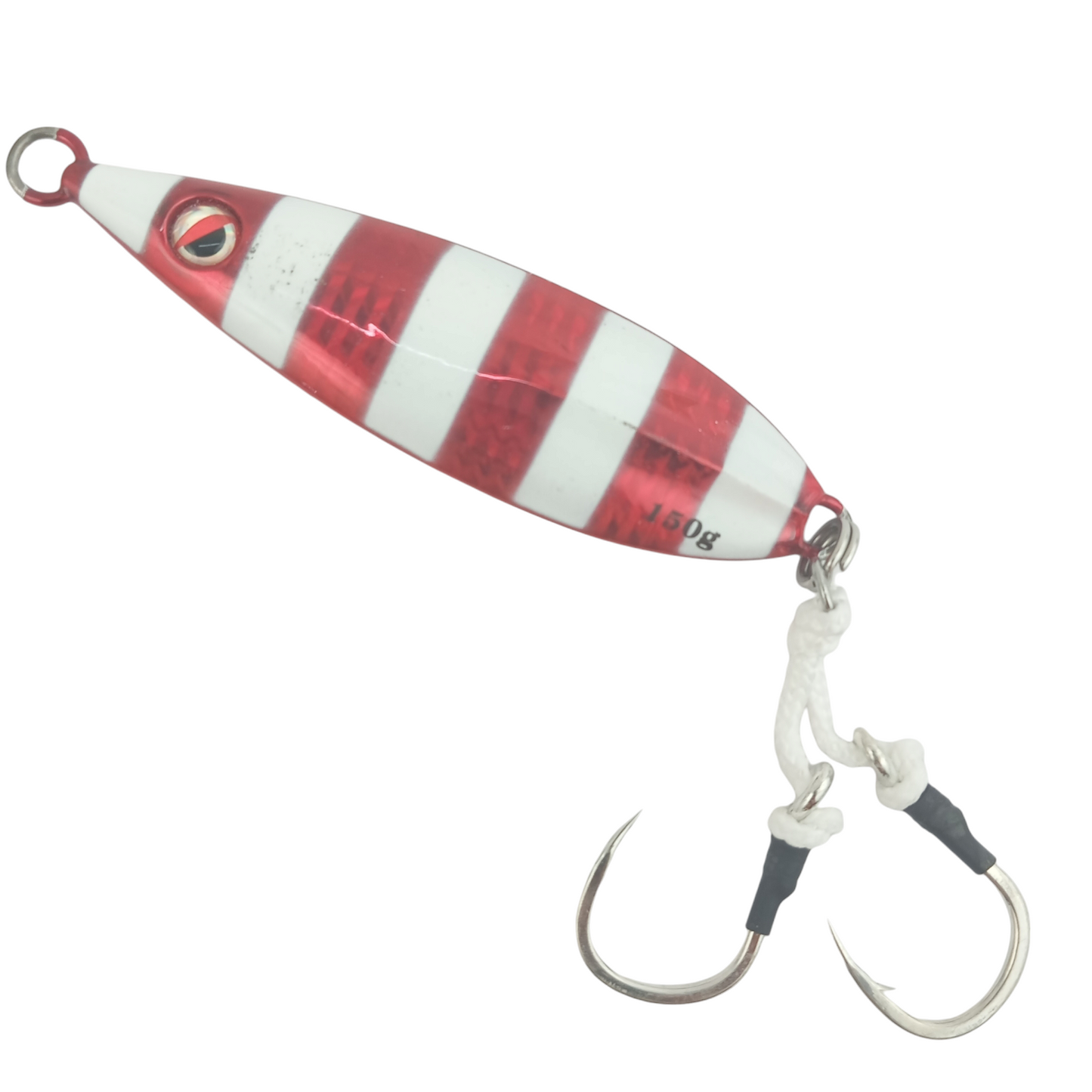Littma_Jig_Katana_Fall_150gms_Jig_Fishing_Lure_-_Zebra_Red_Close_Up_Image