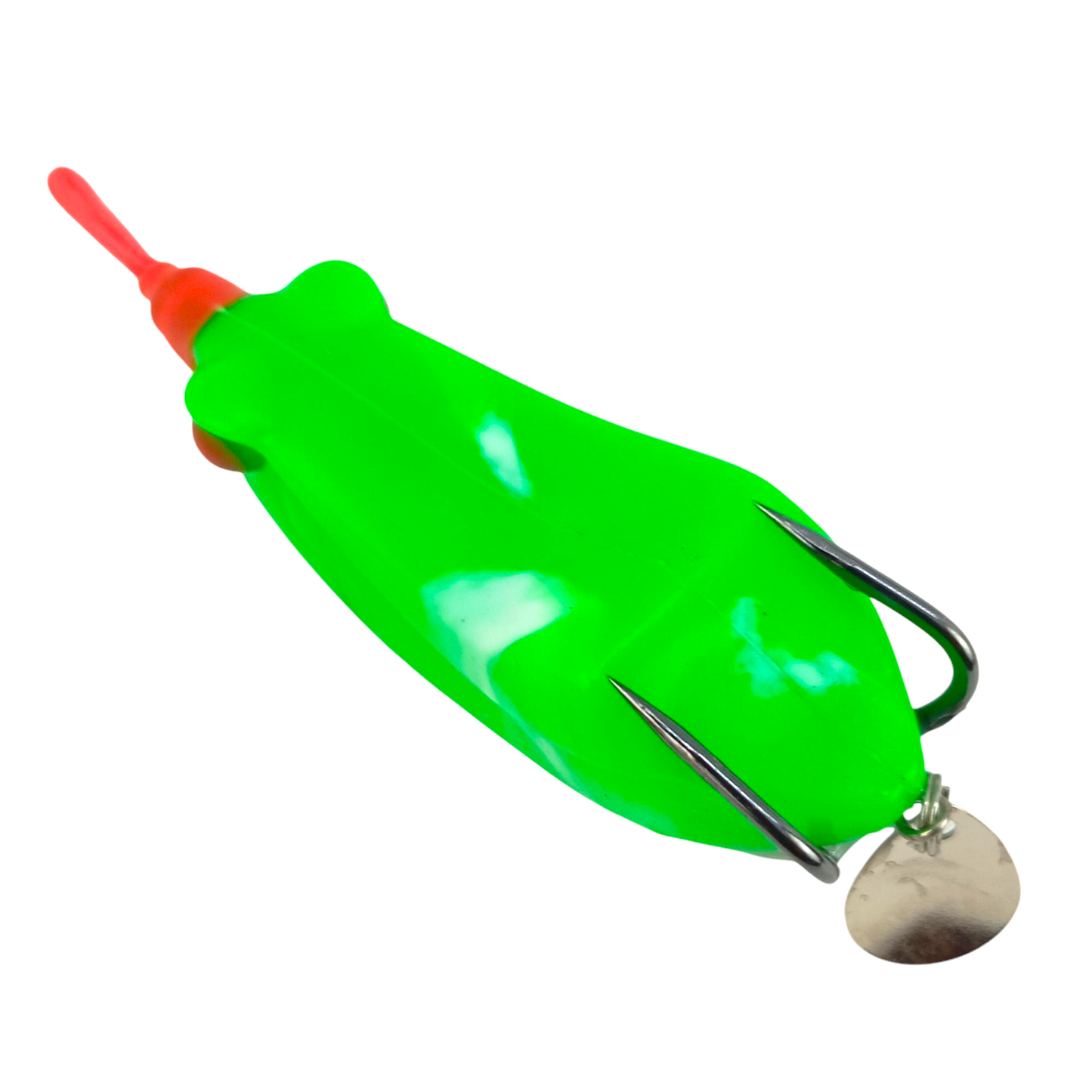 Long_Casting_Spinner_Frog_Lure_17gms_8cm_White_Red_Head_All_Close_Up_Image