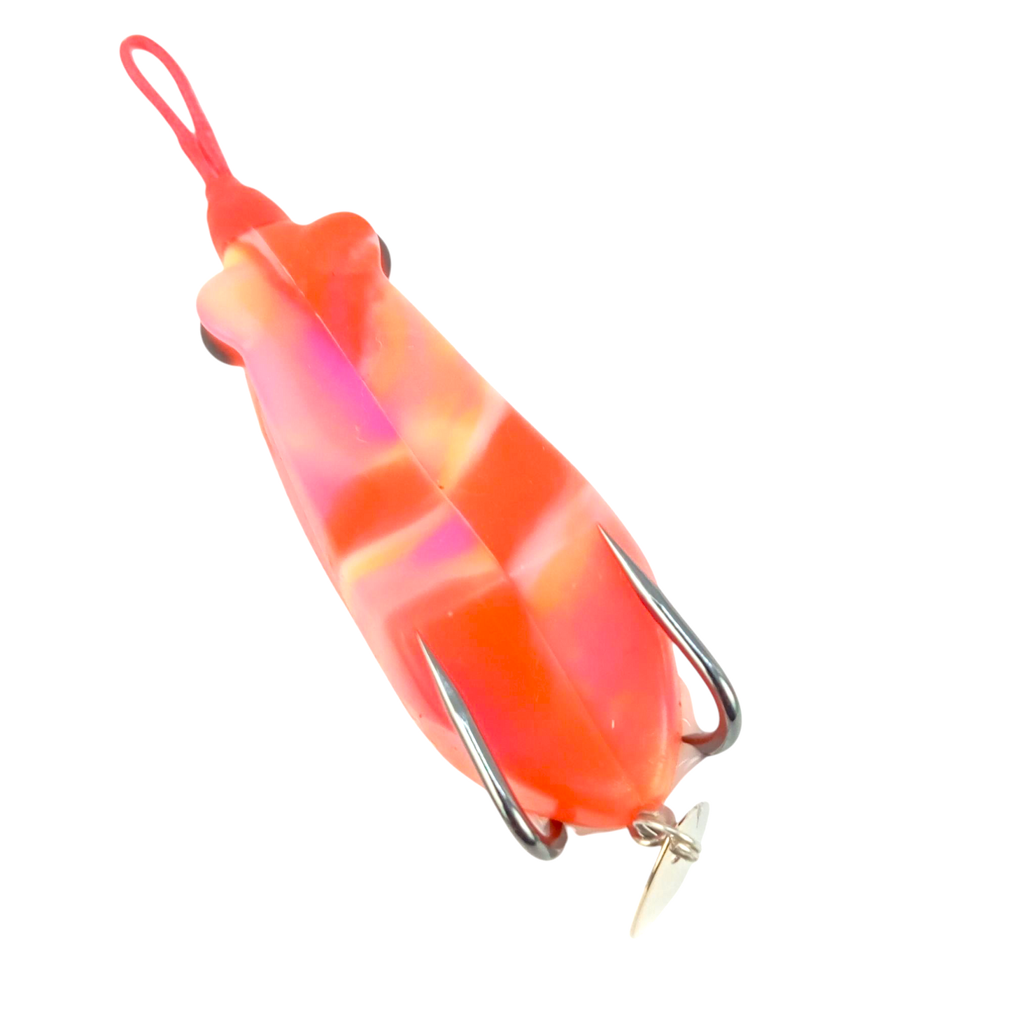 Long_Casting_Spinner_Frog_Lure_17gms_8cm_White_Red_Head_All_Close_Up_Image