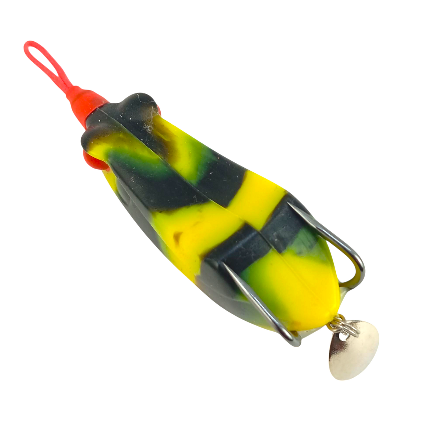 Long_Casting_Spinner_Frog_Lure_17gms_8cm_White_Red_Head_All_Close_Up_Image
