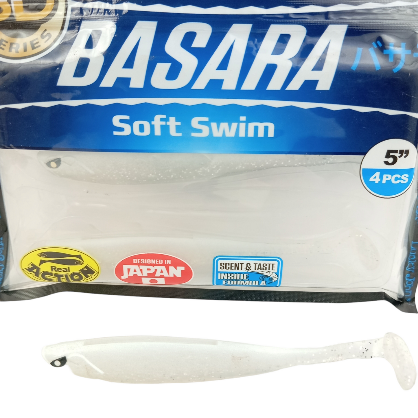 Lucky John 3D Basara Soft Swim 5 inch Clear Color-003 Close Single Image