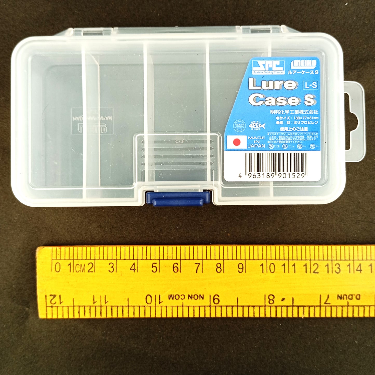 Meiho Lure Case S 5 Compartments Fishing Tackle Box Close up Image