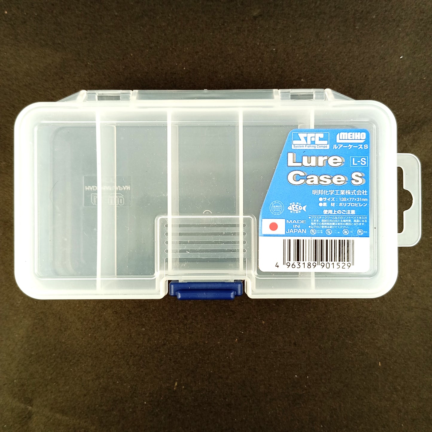 Meiho Lure Case S 5 Compartments Fishing Tackle Box Main Close Up Image