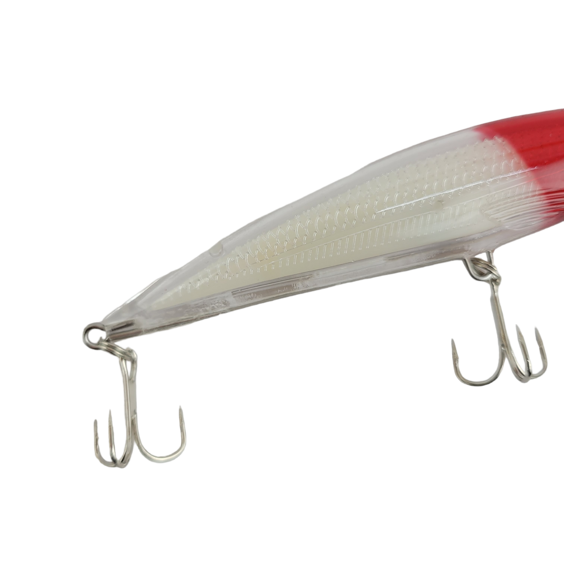 Minnow Rap Shallow Diving Fishing Lure 10cm 13g White red head bottom image