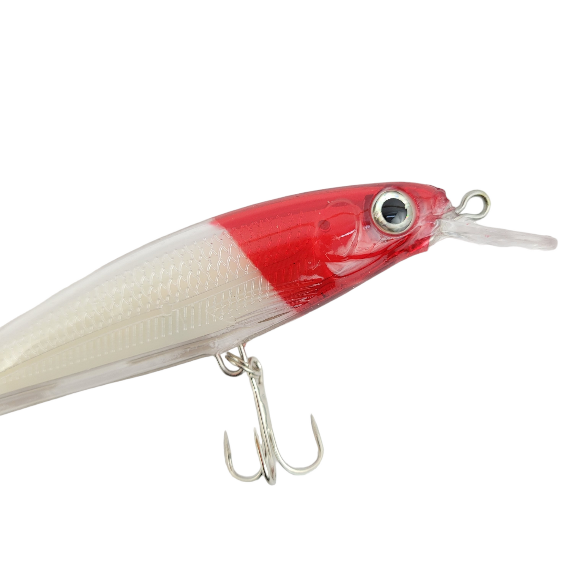 Minnow Rap Shallow Diving Fishing Lure 10cm 13g White red head top image