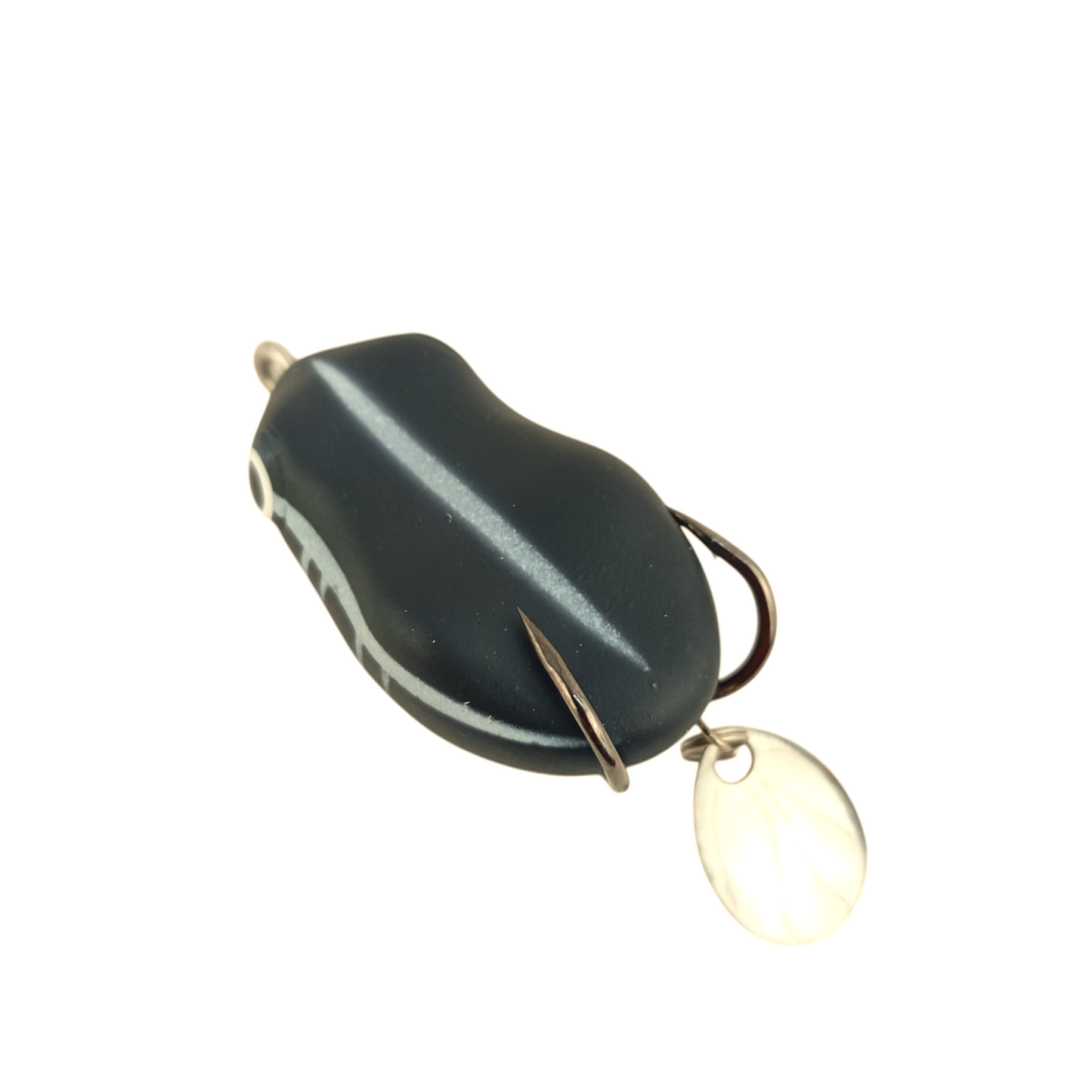 Morizo Mini Spinner Frog Lure 8.5gms 4.5cm Black Close Up Image
