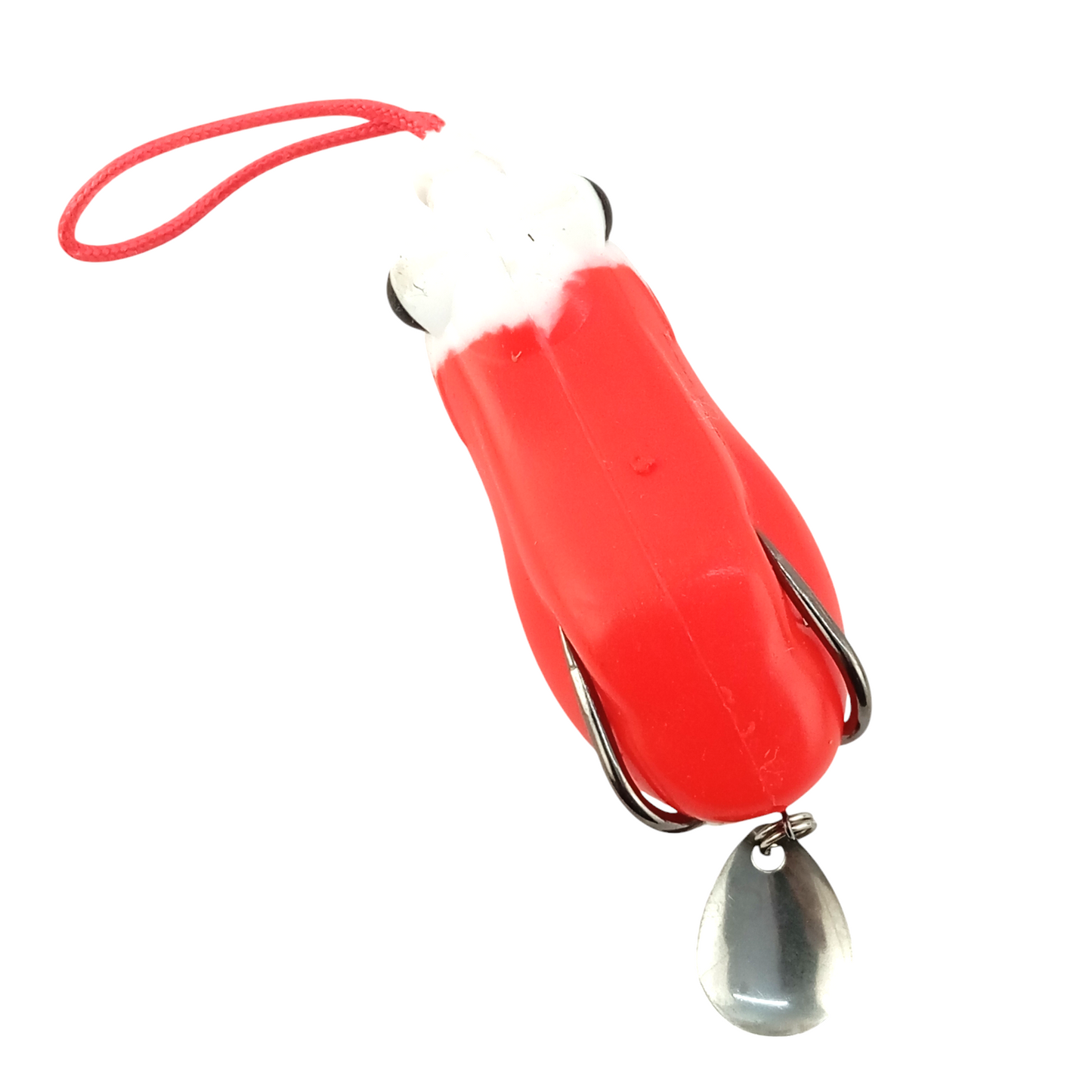 Morizo Spinner Frog Lure 13gms 6cm Red White Head Close Up Image