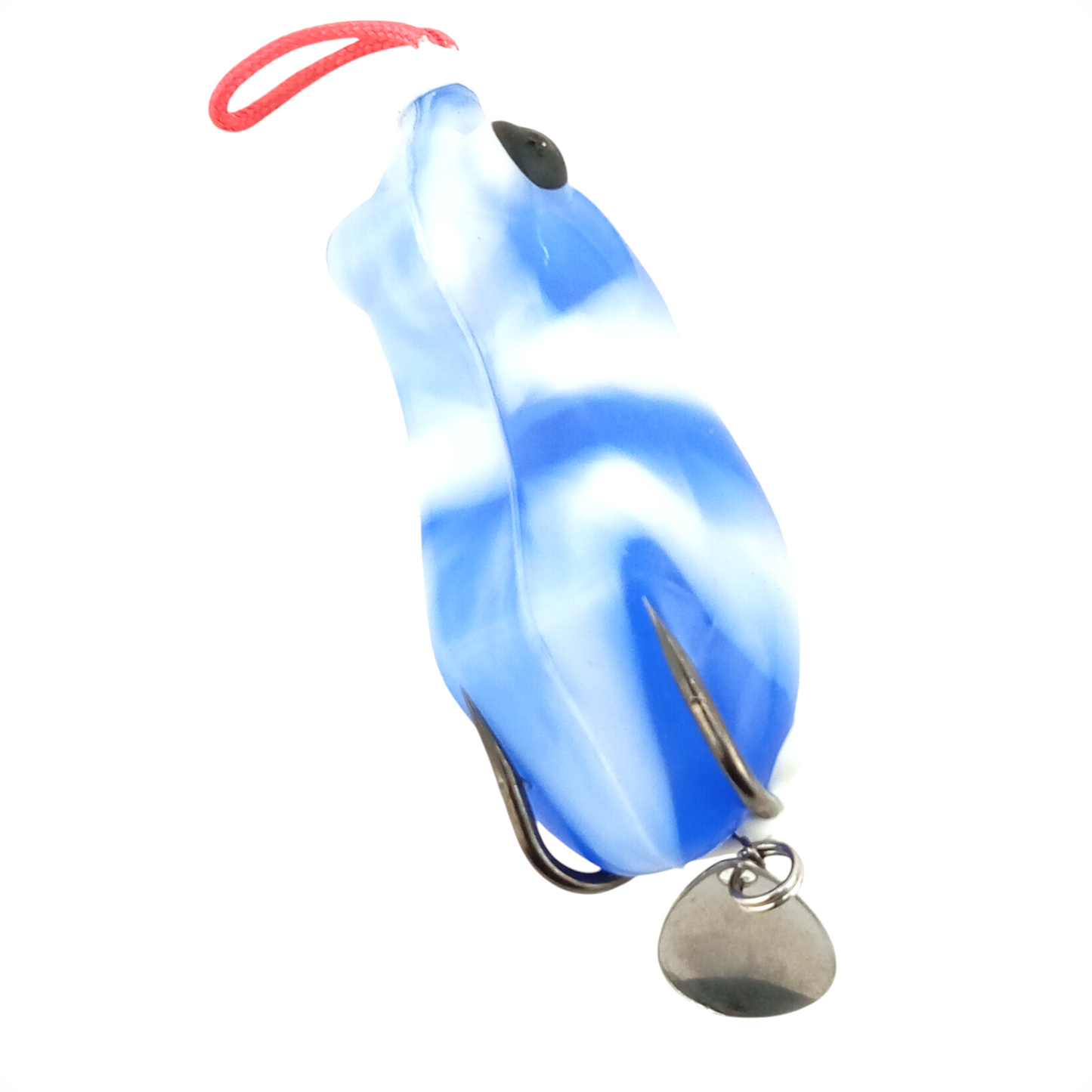 Morizo Spinner Frog Lure 13gms 6cm White Blue Close Up Image