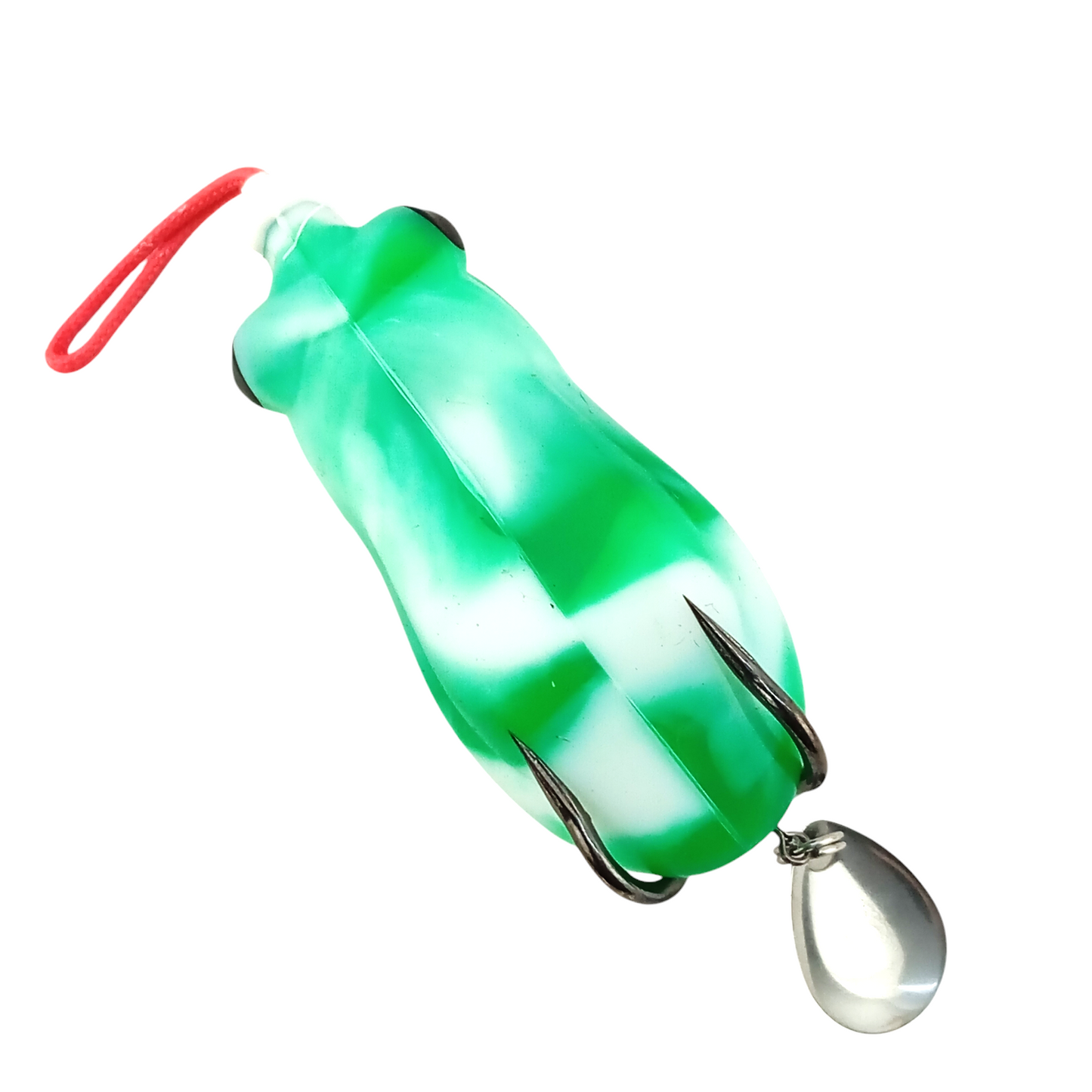 Morizo Spinner Frog Lure 13gms 6cm White Green Close Up Image