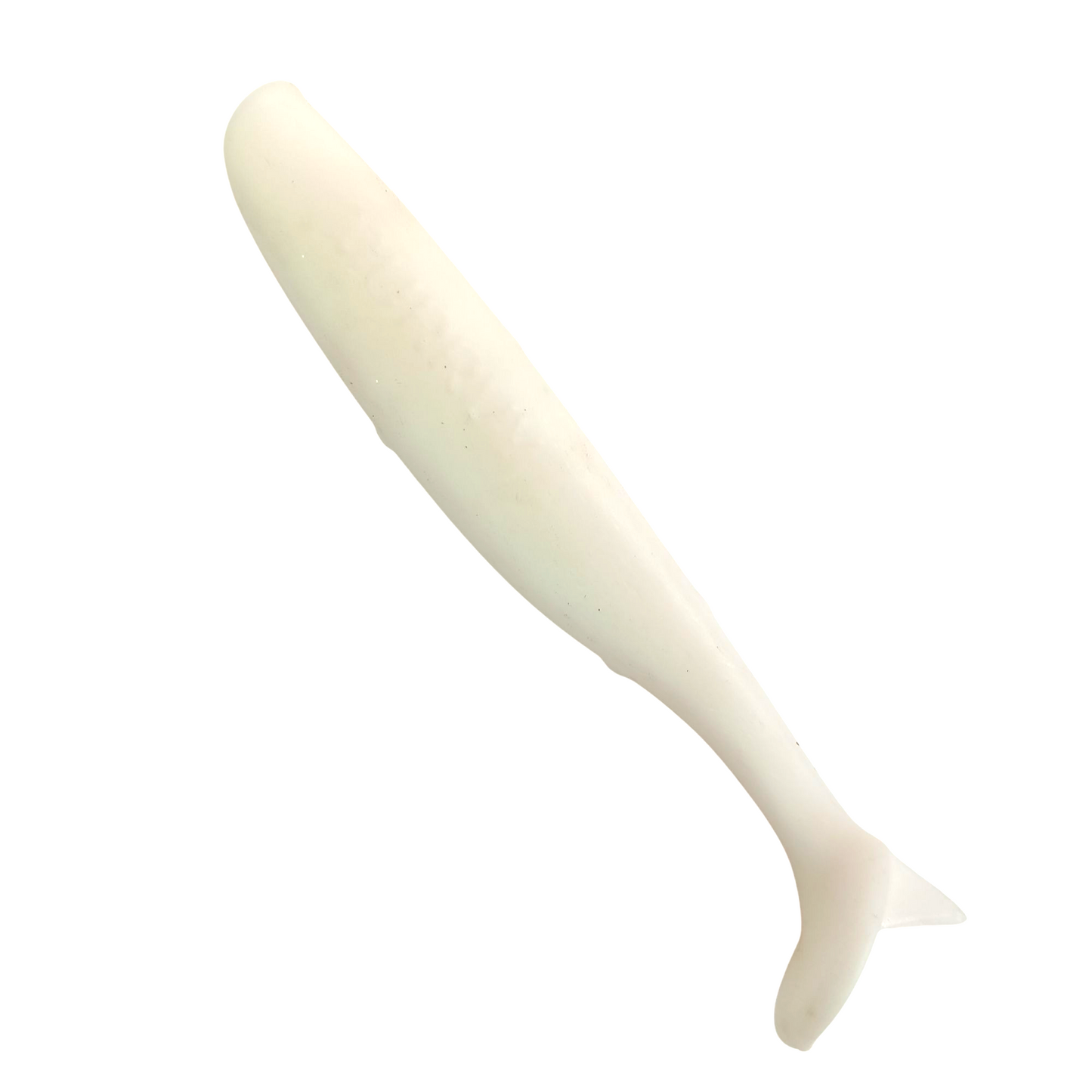 Murrvy 4inch Soft Lures Pearl White Close Up Image