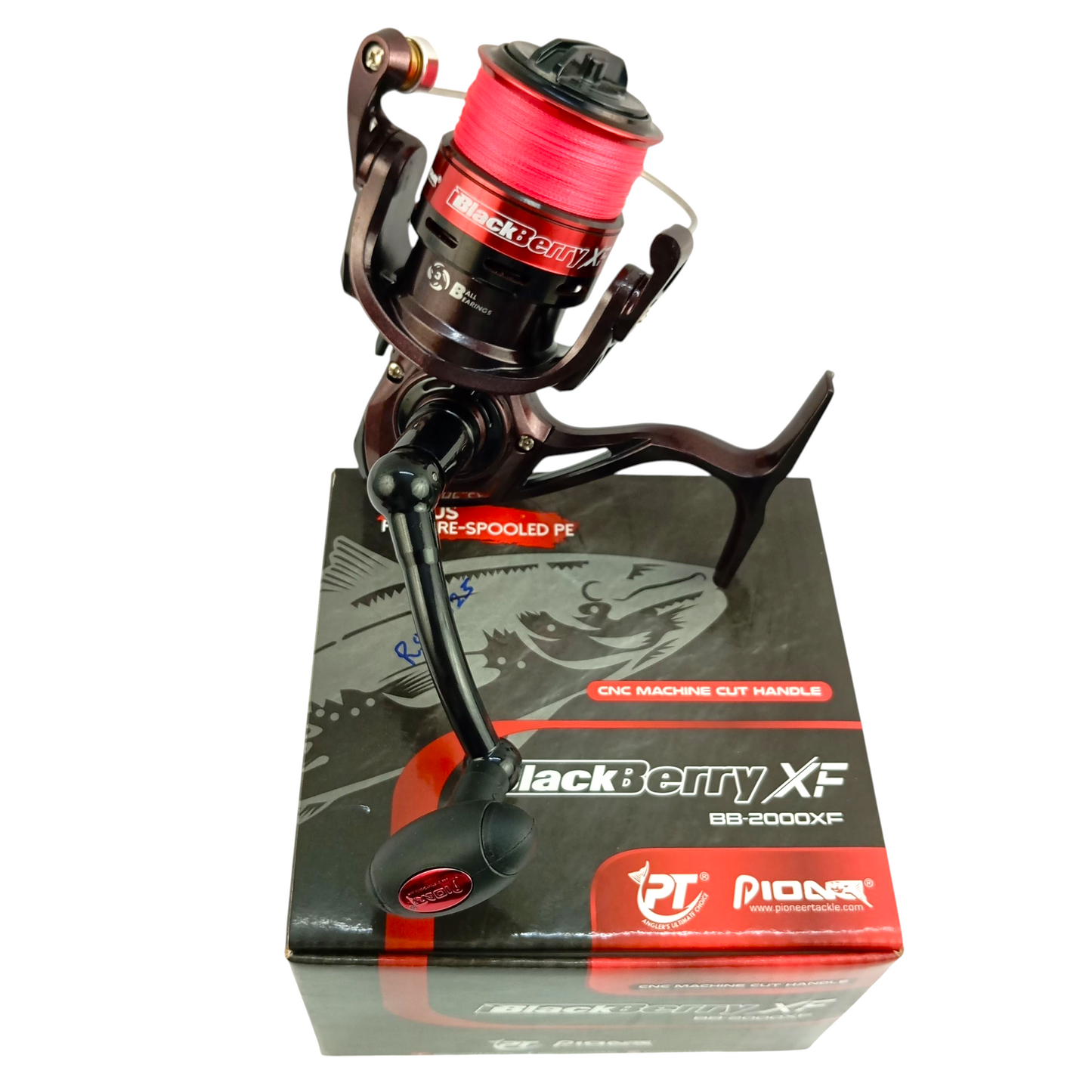 Pioneer Black Berry BB-2000Xf Spinning Fishing Reel With Braid Line -light Reel