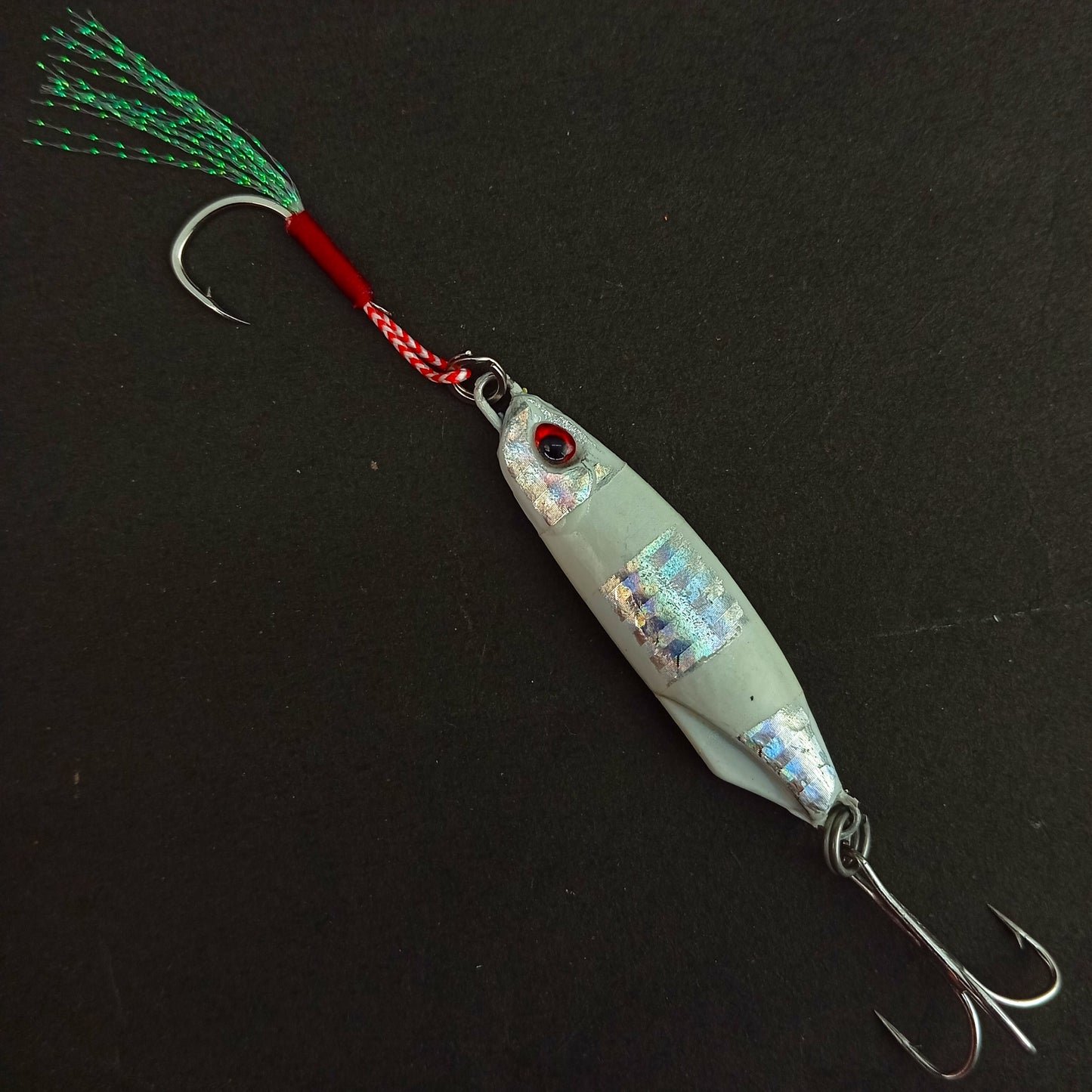 Pushpa Jigs Lure with Single Assist and Treble Hooks 30gms Radium Green