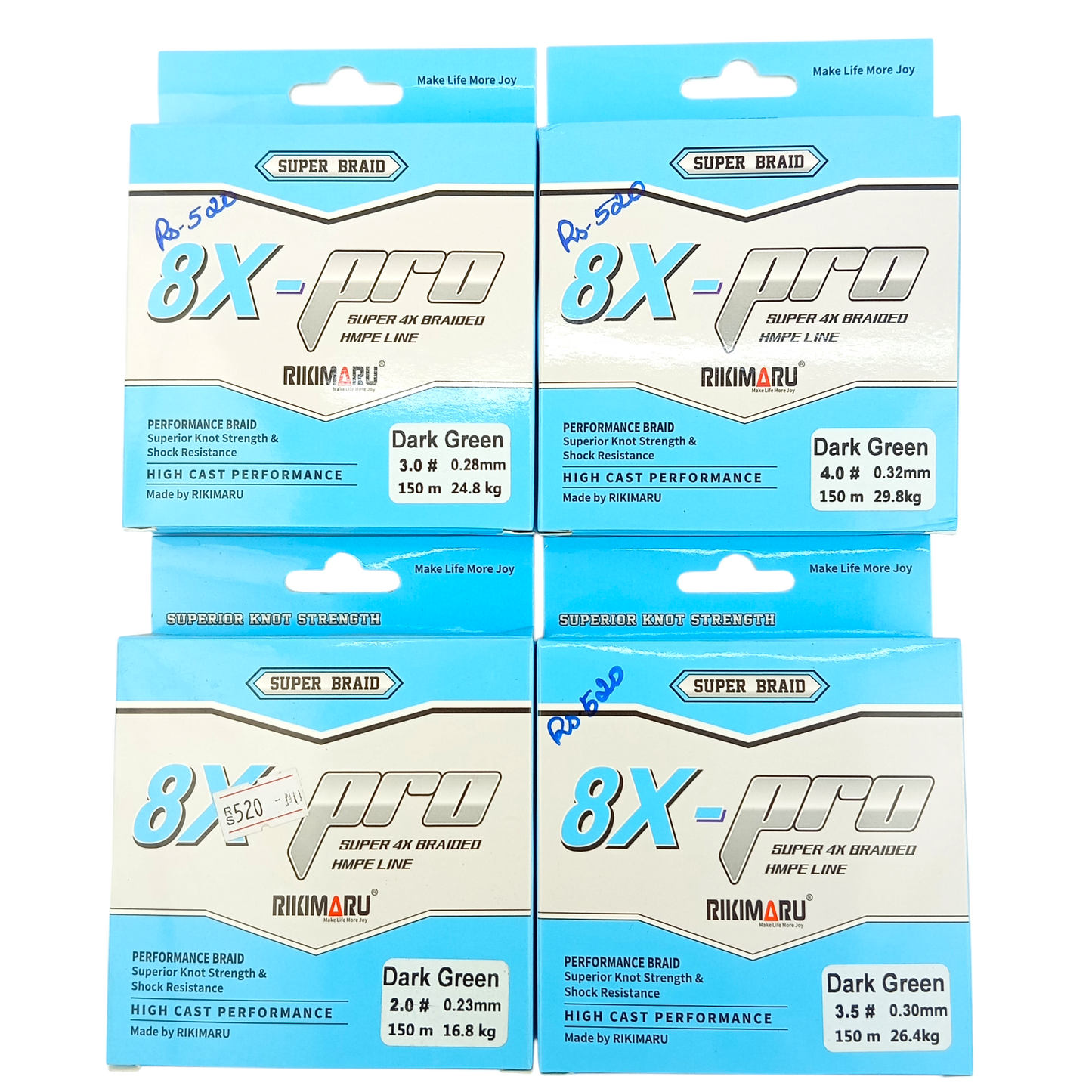 Rikimoru 8X-Pro Braided Line 150m-Spools