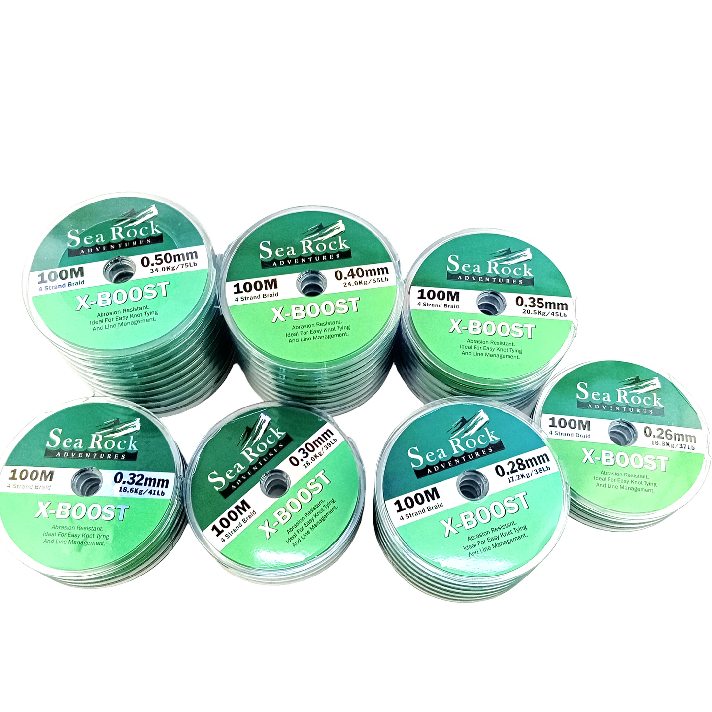 Sea Rock Adventures X-Boost 4 Straand Braid Fishing Line All Image