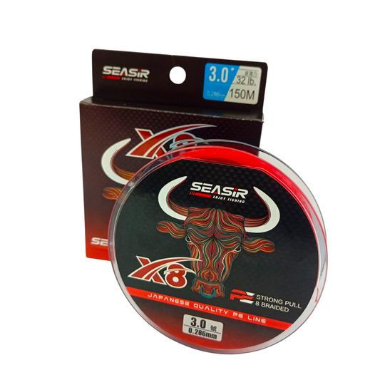 Seasir 8X Red Pull Fishing Line - 150M