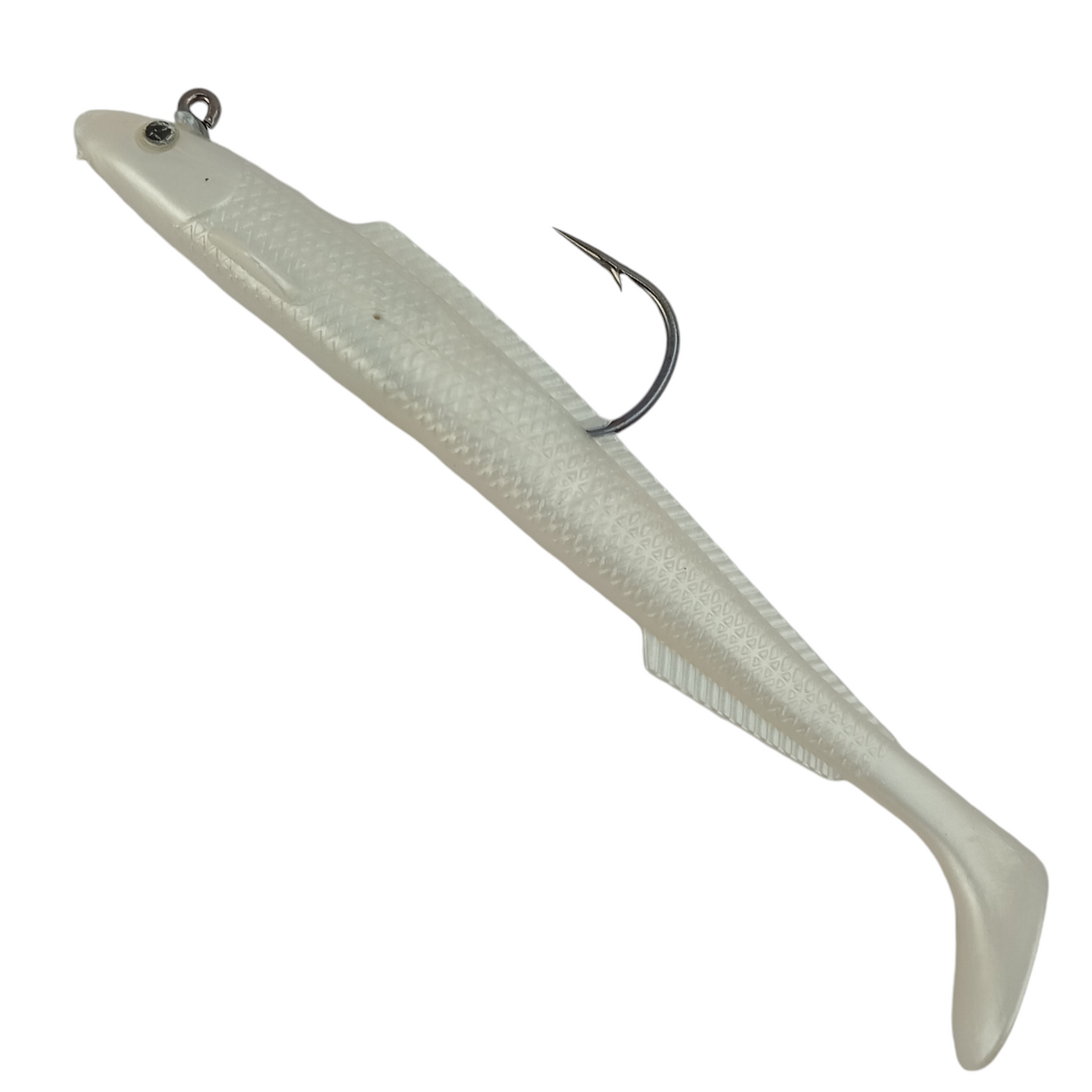 Soft Rubber Lure With Lead 15Cm 30gms Pearl White Close Up Image
