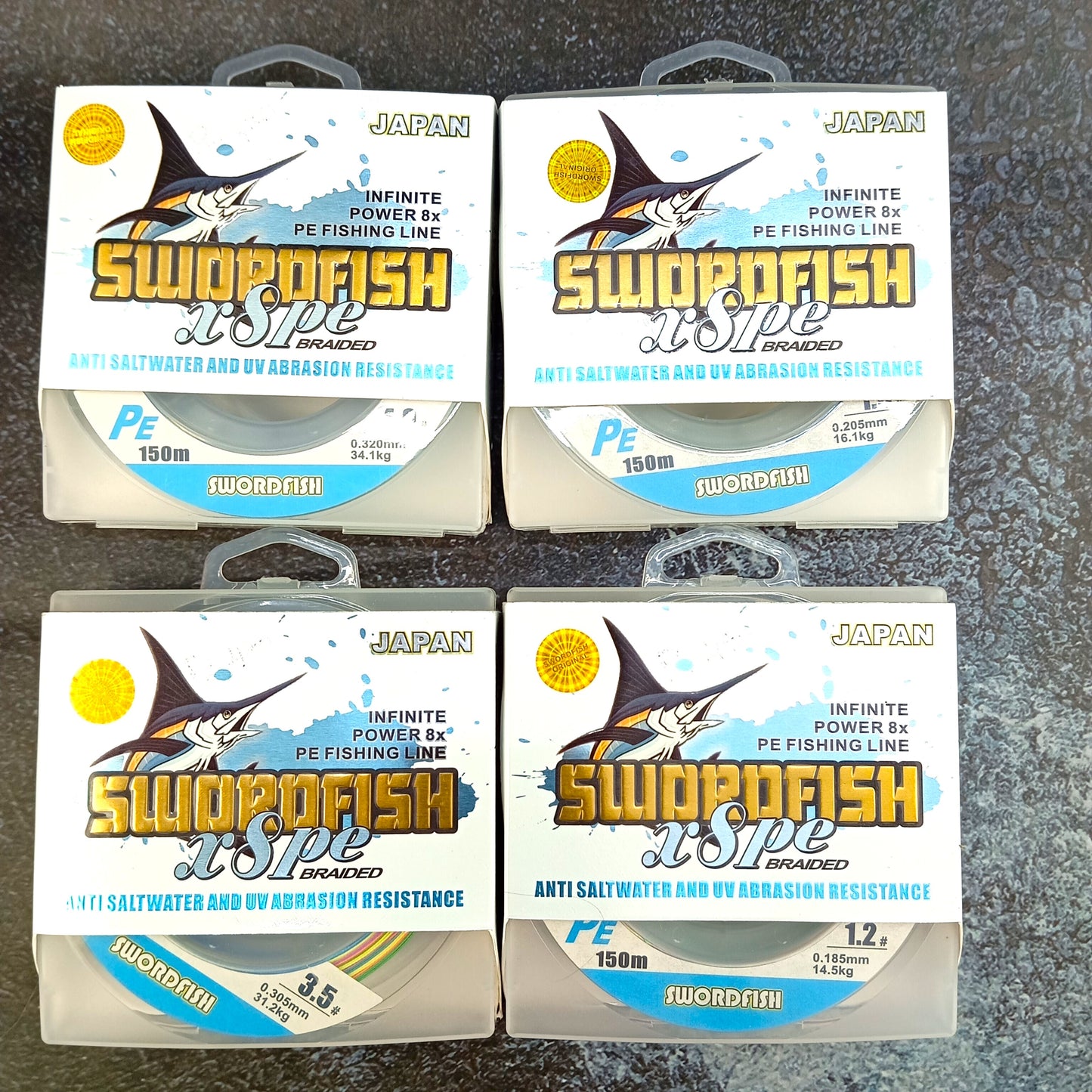 Swordfish X8 PE Multi Color Braided Line -150m Spools