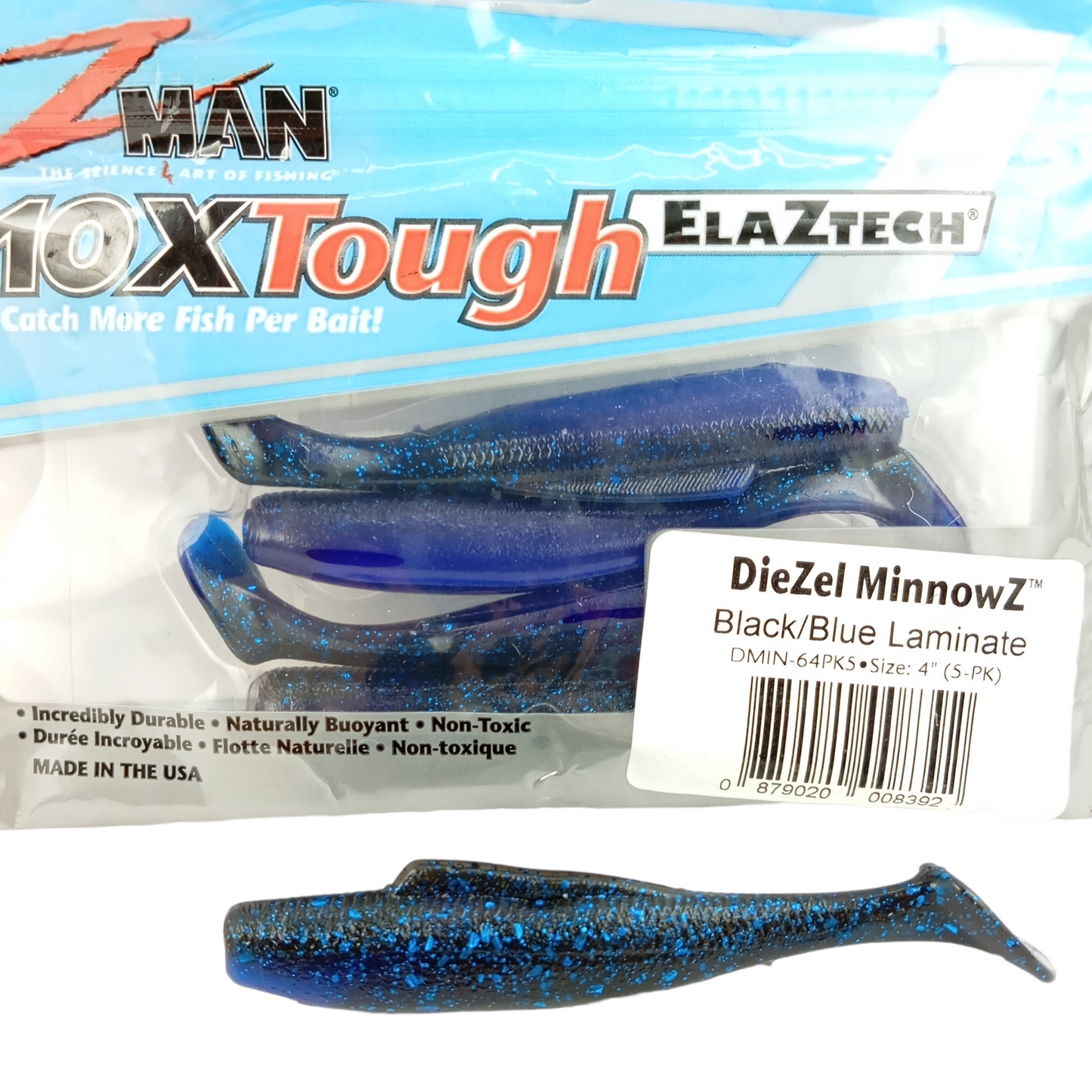 Z Man DieZel MinnowZ Size-4 Black Blue Laminate Single Image