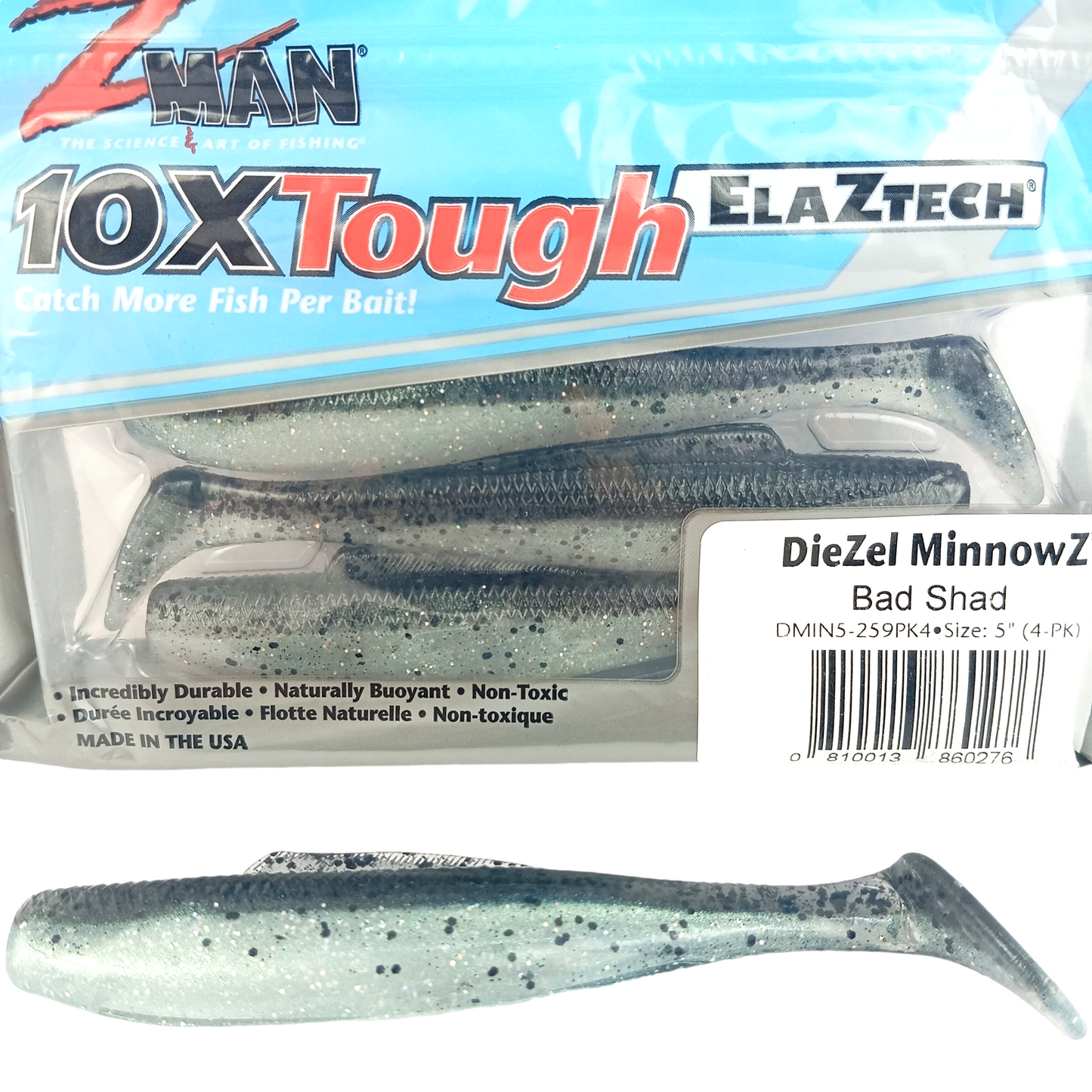 Z Man DieZel MinnowZ Size-5 Bad Shad Single Image