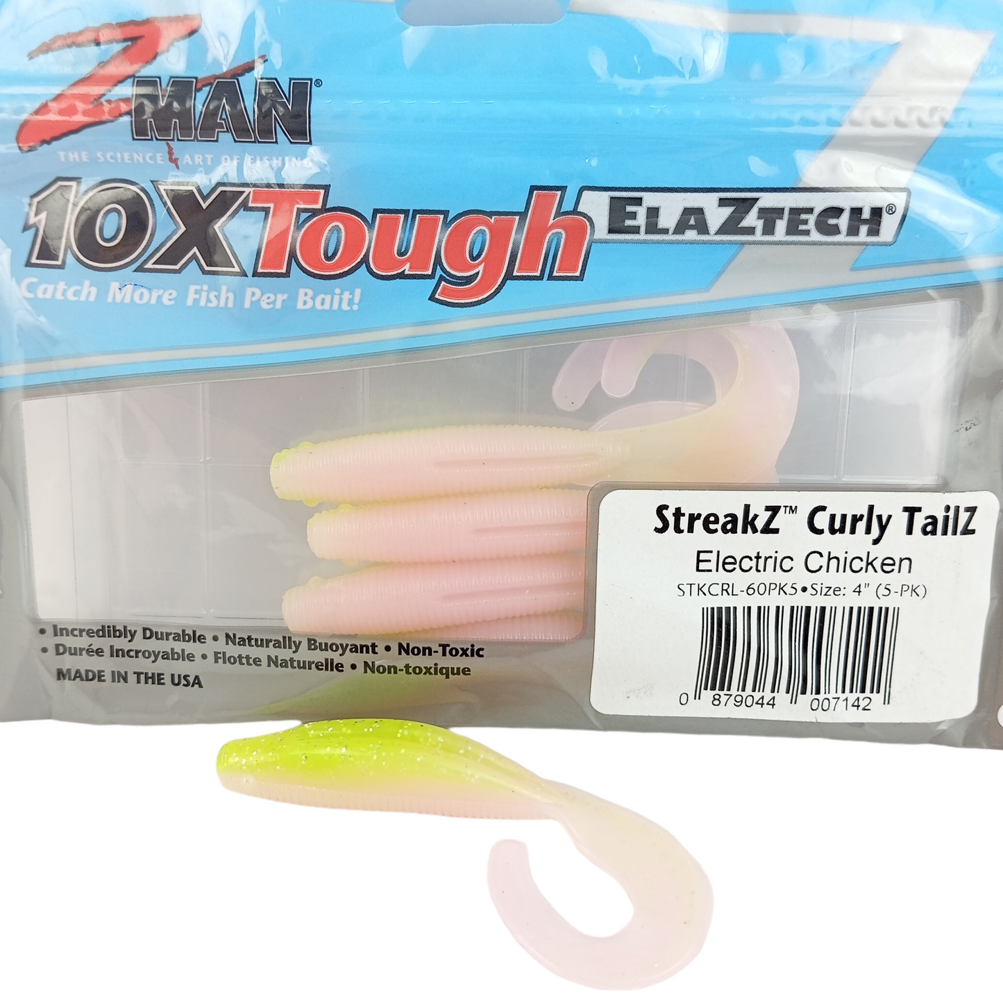 Z Man SteakZ Curly TailZ Size-4 Curly Tail- Electric Chicken Single Image