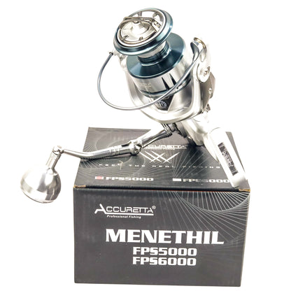 Accuretta Menethil Spinning Fishing Reel | Power Handle Aluminum Spool | 4000/5000/6000 Size