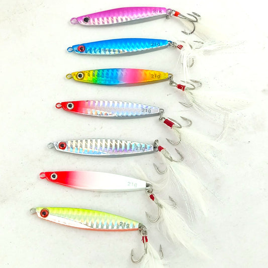 Affordable Jigs Lures with Teaser Treble Hooks | 21g,30g,40g