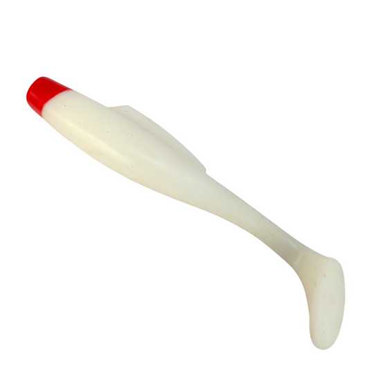 Affordable  Soft Lures 4 inch Pearl White Red Head