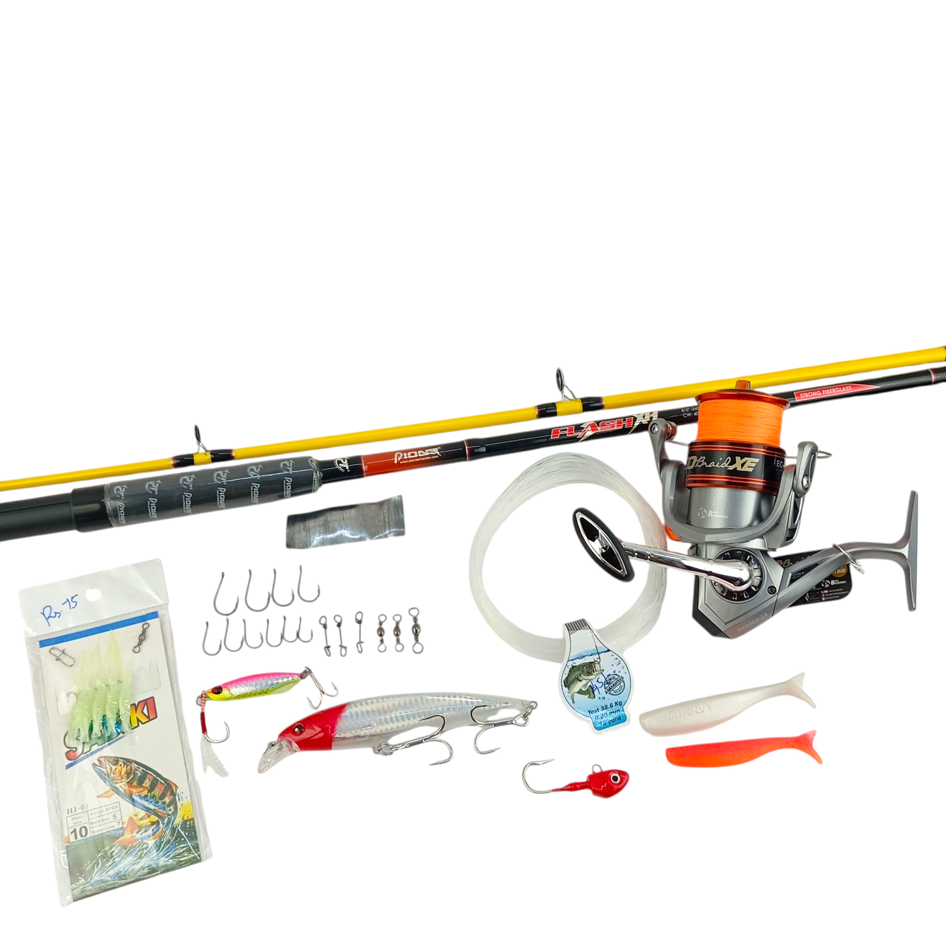 beginner saltwater fishing rod and reel combo Purple 6 Ball Bearings Fishing Reel Complete Fishing Kit