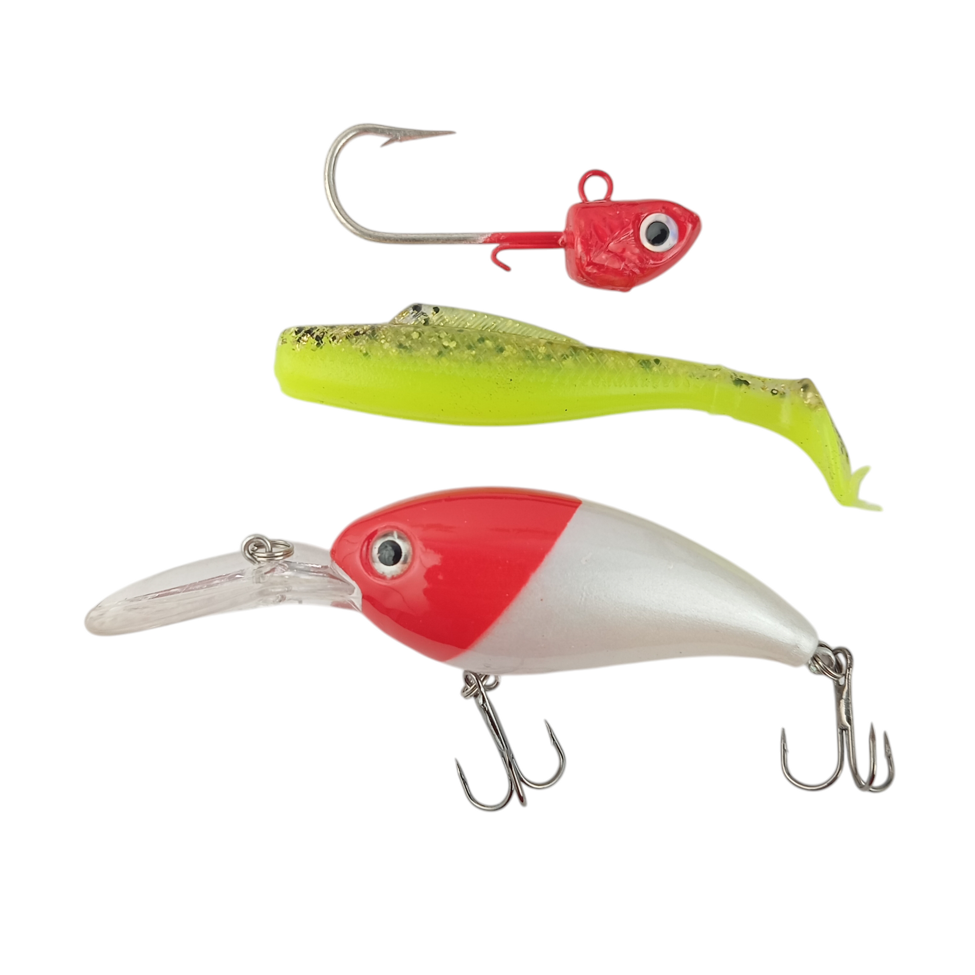 Beginner Saltwater Fishing Combo Lures Close Up Image