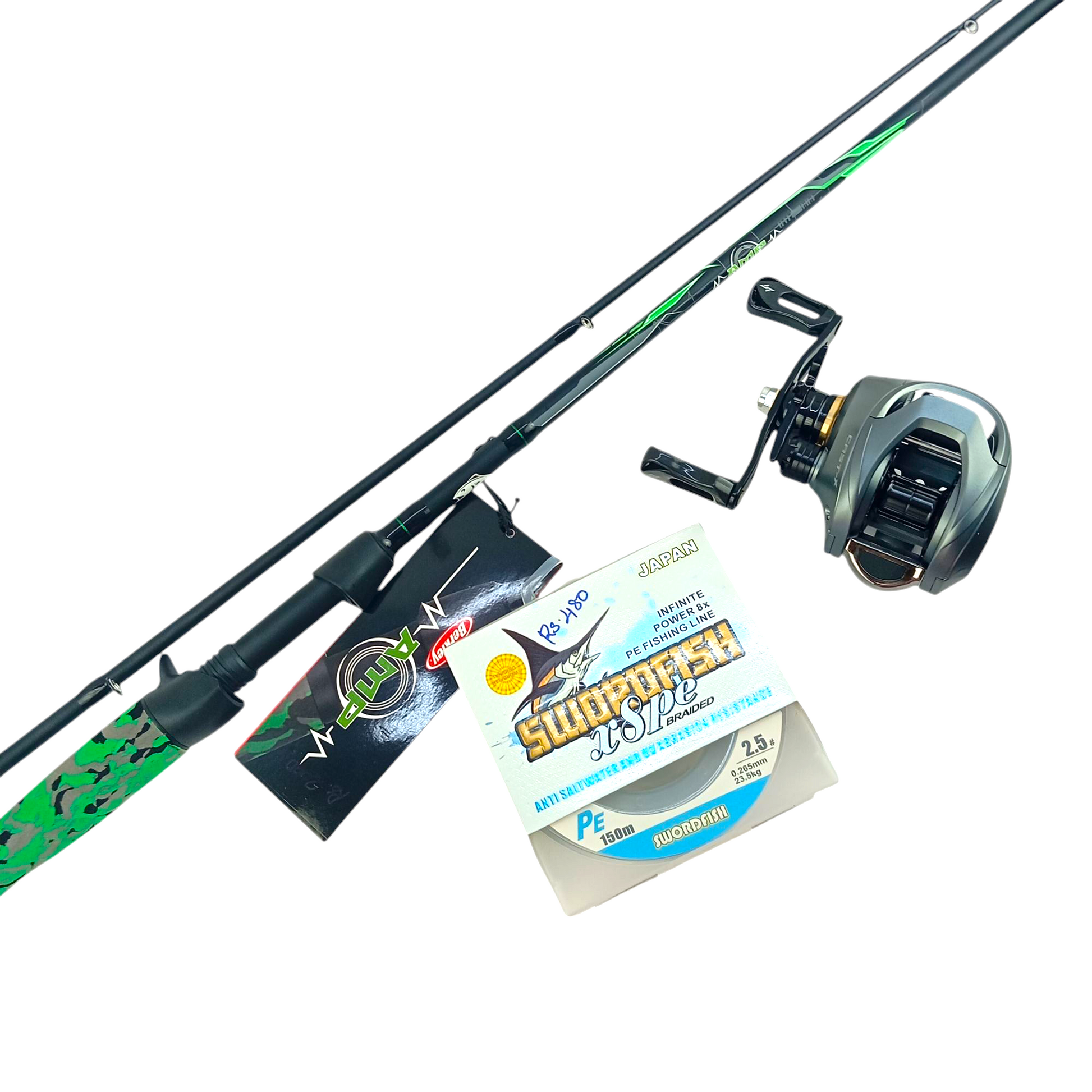 Berkley AMP 6.6ft Baitcasting Rod |Seasir Cast-X Baitcasting Reel Combo