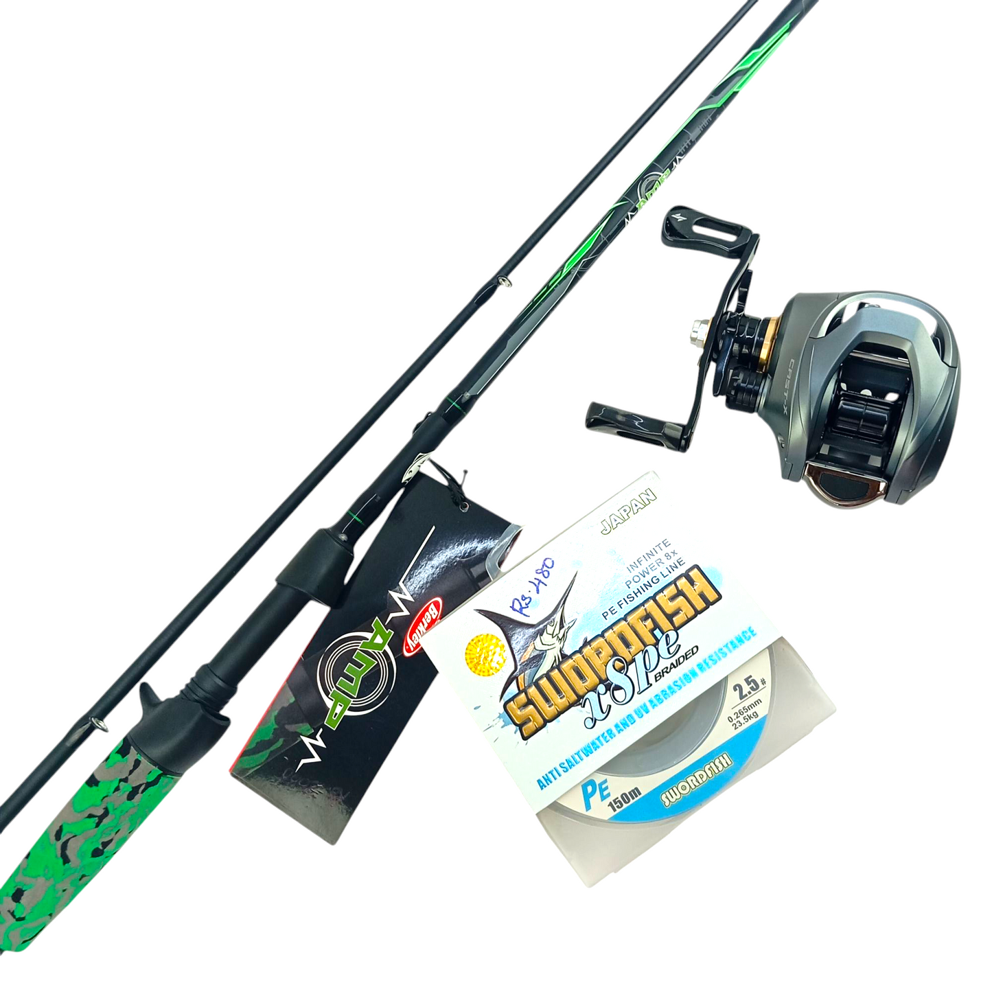 Berkley AMP 6.6ft Baitcasting Rod |Seasir Cast-X Baitcasting Reel Combo