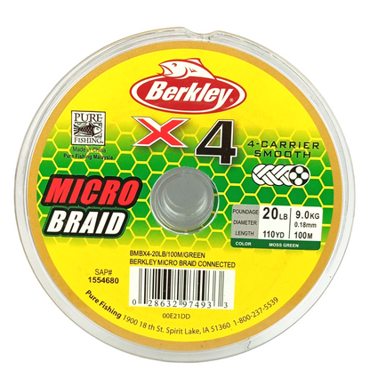 Berkley Micro Braid 4X Connected  Spools ,20lb 0.18mm Close Up Image