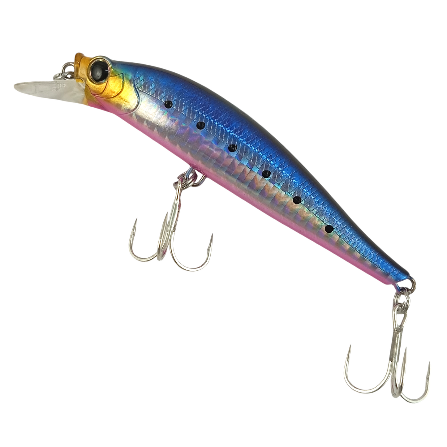 Crazee Dizzy Minnow 90HS 90mm-28gms Fishing Lure Blue Pink I Washi Close Up Image