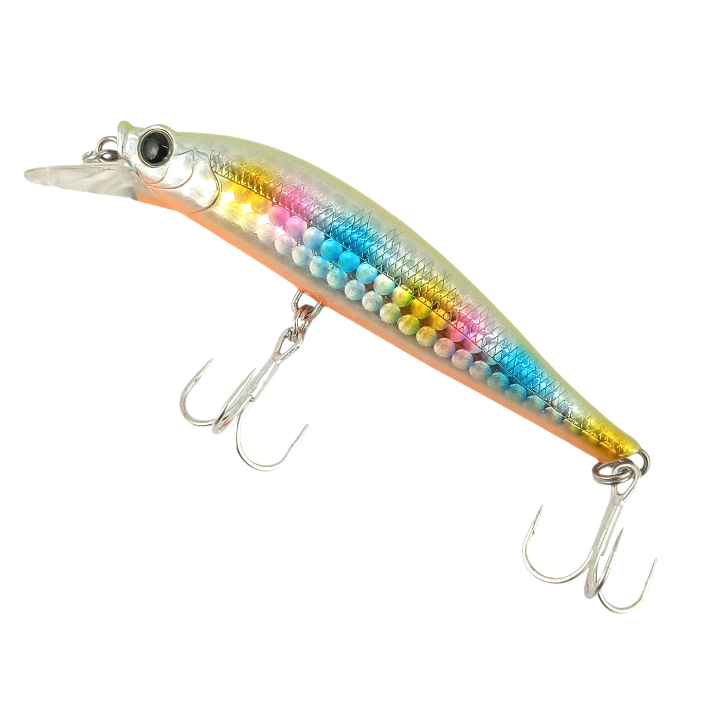 Crazee Dizzy Minnow 90HS 90mm-28gms Fishing Lure Chart Back Cotton Candy Close Up Image