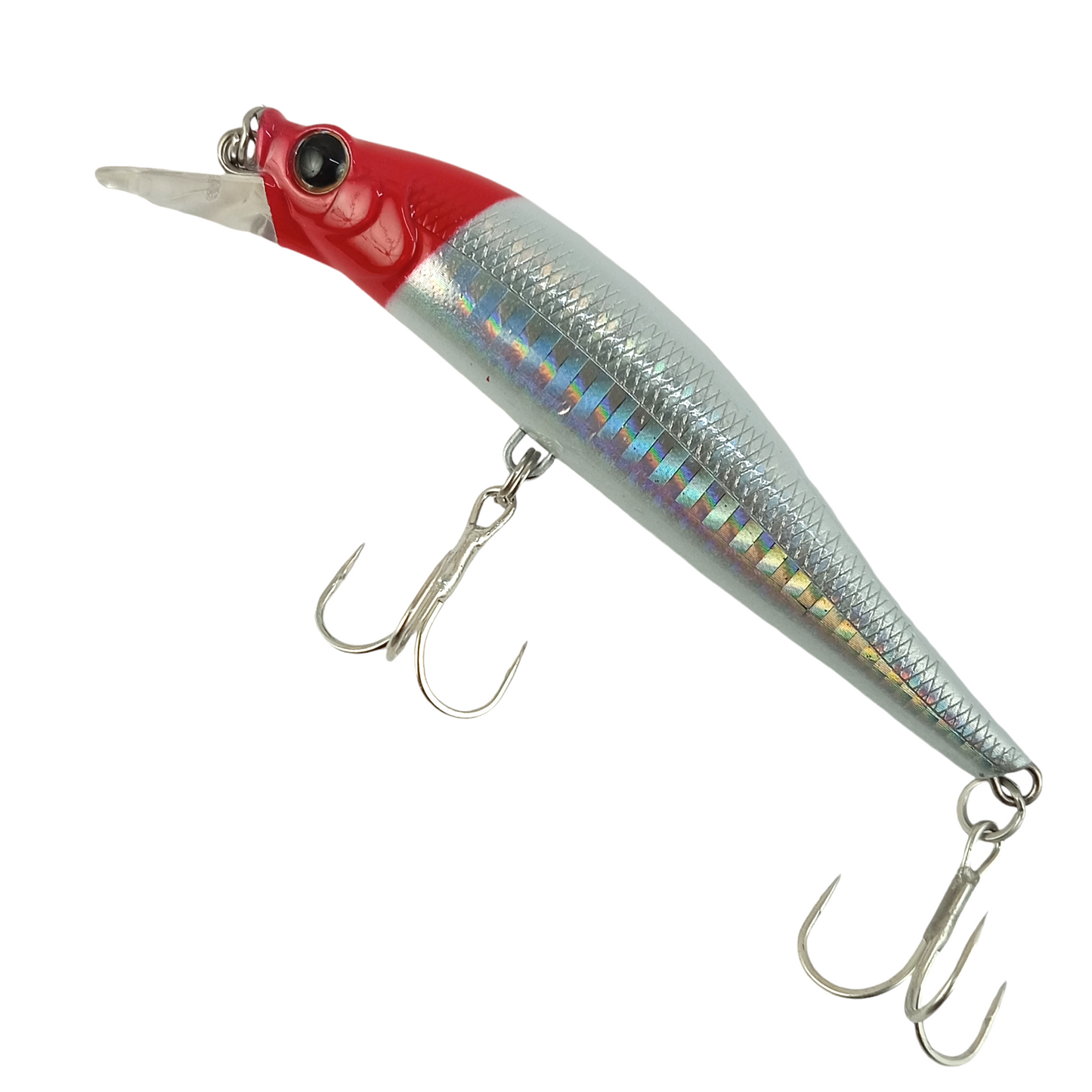 Crazee Dizzy Minnow 90HS 90mm-28gms Fishing Lure Hologram Red Head Close Up Image