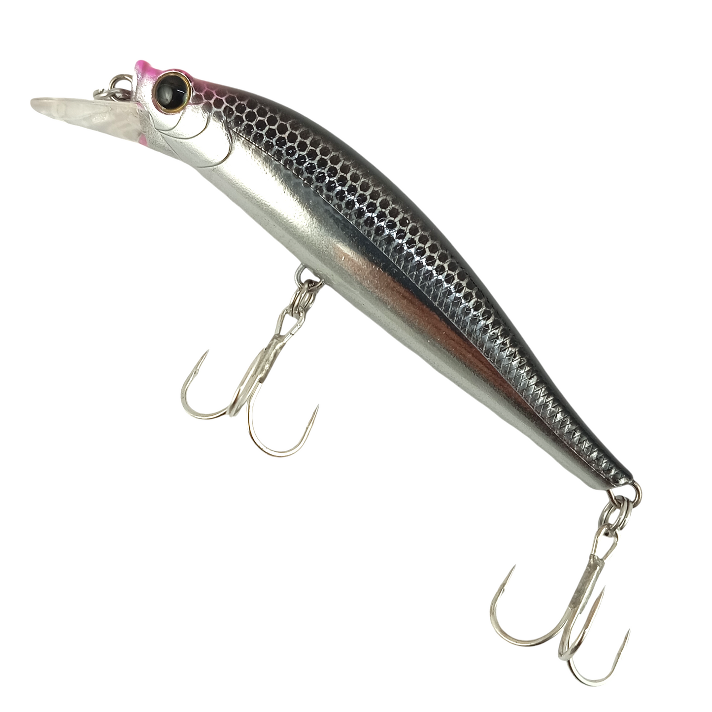 Crazee Dizzy Minnow 90HS 90mm-28gms Fishing Lure Metallic Silver Close Up Image