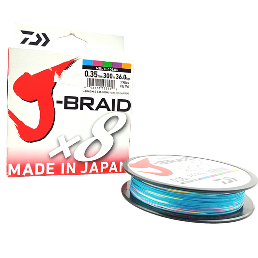 Dawa J-Braid X 8 Braided Line 0.35mm-79Lbs Multi Color Fishing Line Main Image