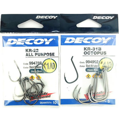 Decoy KR-22 Black Nickeled Hook Size 1/0,4/0 |Single Pc – Fish With Hanish Tackles