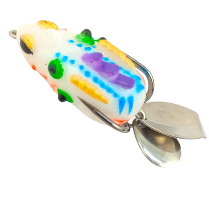 Double Spinner Frog Lure 6gms-3.5 All White image