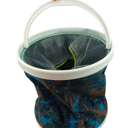 Fishing Bucket, Foldable Fishing Bait Bucket, Multifunctional Portable Folding Fishing Minnow Bucket Fish Live Bait Container
