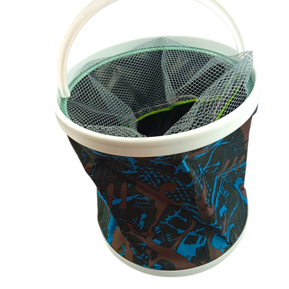 Fishing Bucket, Foldable Fishing Bait Bucket, Multifunctional Portable Folding Fishing Minnow Bucket Fish Live Bait Container