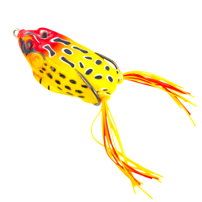 Fishing Frog Lure 6cm-18gm Yellow Red Head Close Up Image