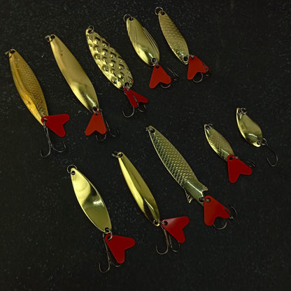 Golden Spoon Lure With Teaser Fishing Lure