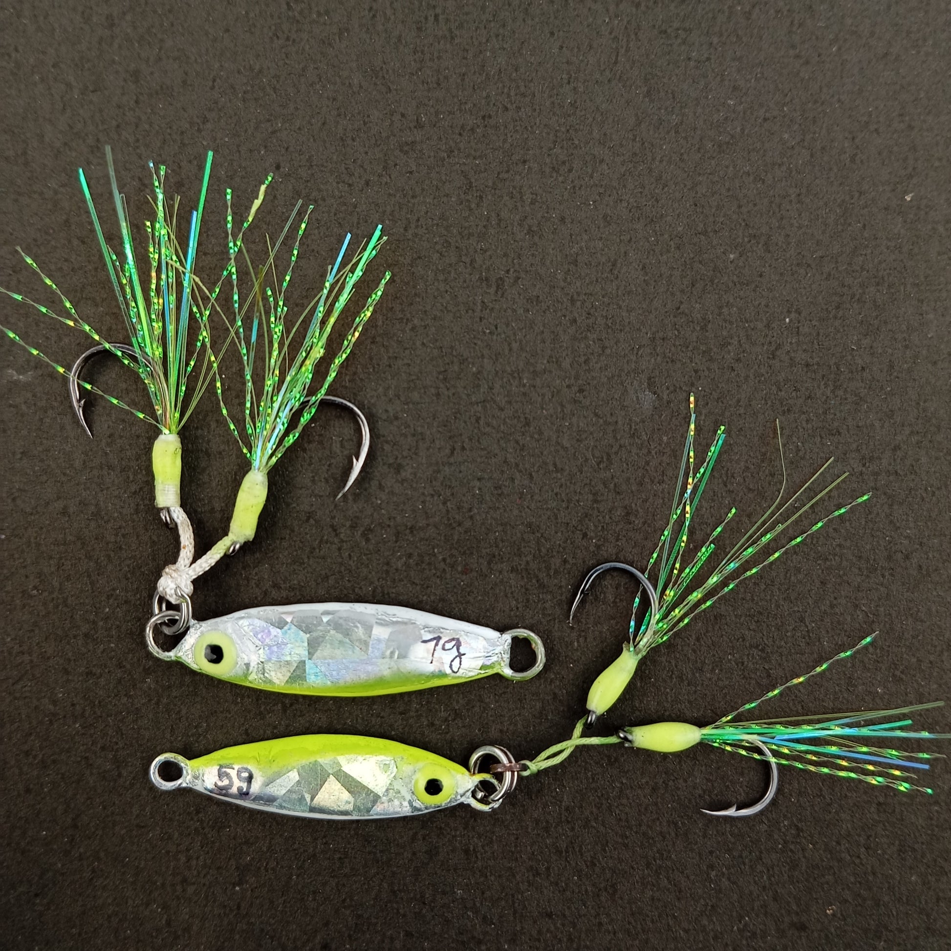 Hand Made Micro Jigs 5gms 7gms Radium Green Close Up Image