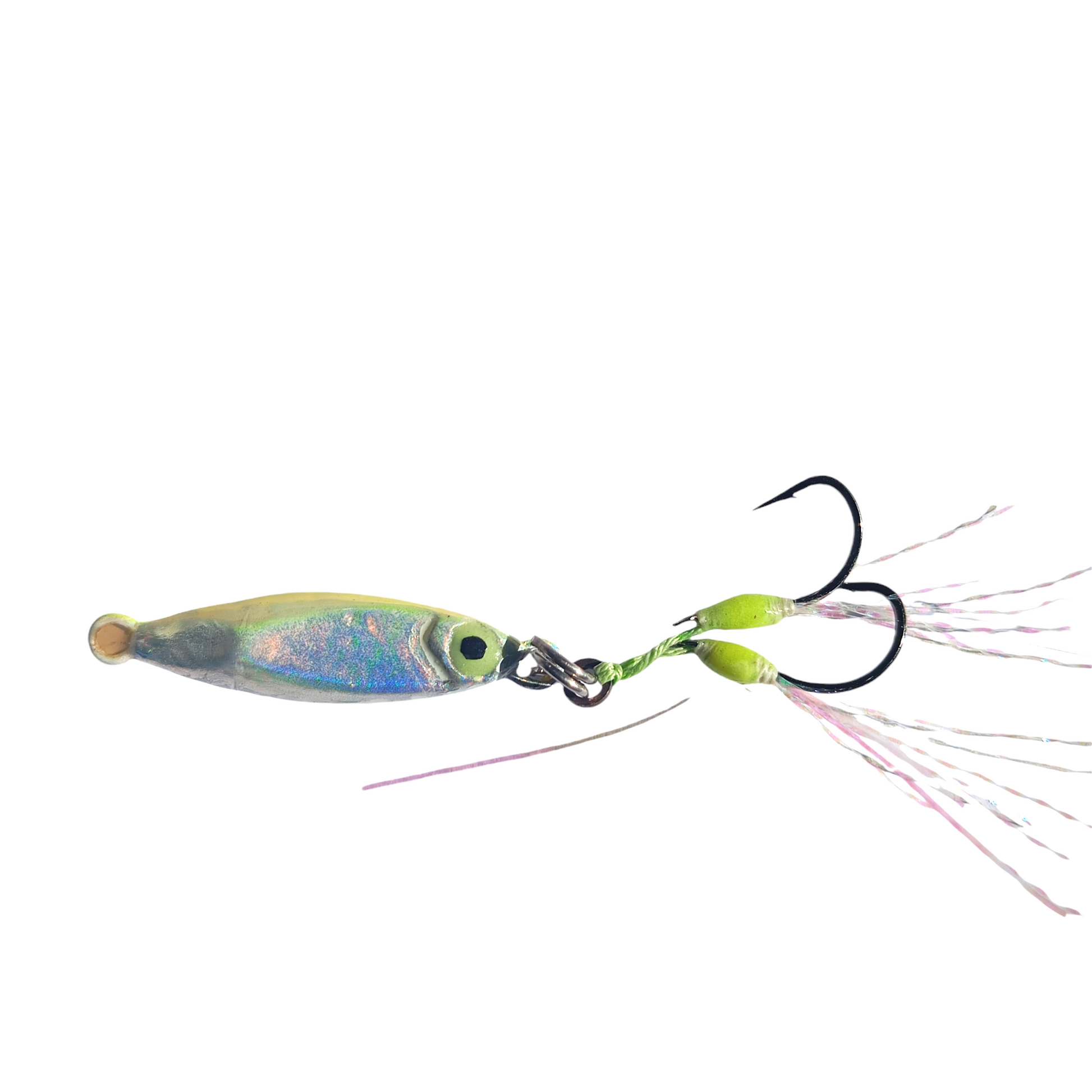 Hand Made Micro Jigs 3.5cm-5gms Light Green Glow Close Up Image